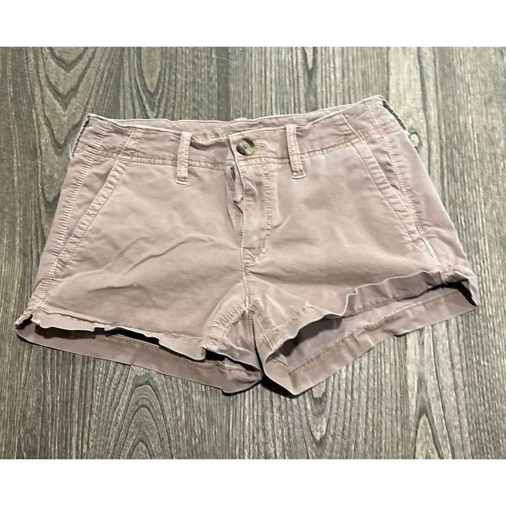 American Eagle Womens Super Stretch Chino Shorts Mid Rise Stretch Brown Size 2